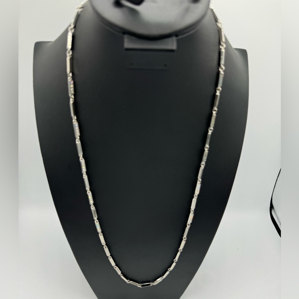 Ann Taylor chain long, silver tone and crystals